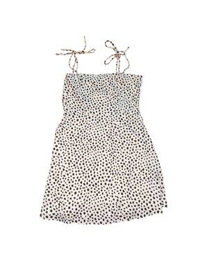 Lola Grace Womens Adjustable Strap Patterned Mini Dress-Ivory-Medium-NWT